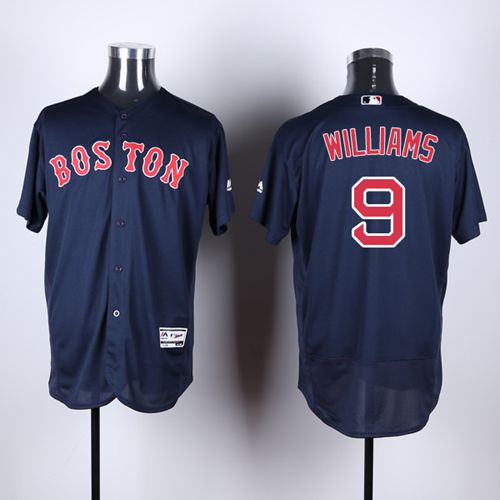 Red Sox #9 Ted Williams Navy Blue Flexbase Authentic Collection Stitched MLB Jersey - Click Image to Close